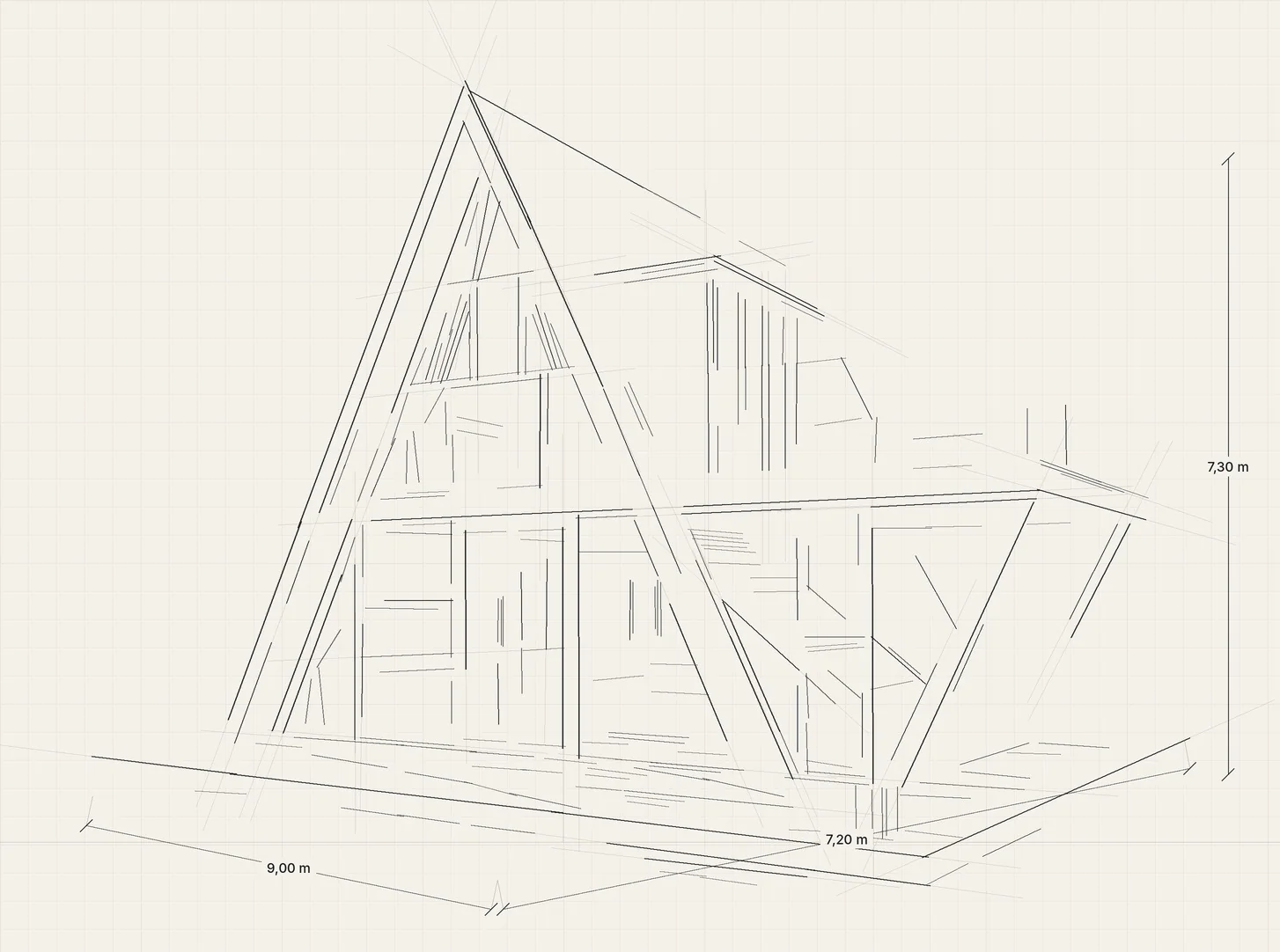 AIIA Axis, maison modulaire en A de 65 m² : premiers traits de conception