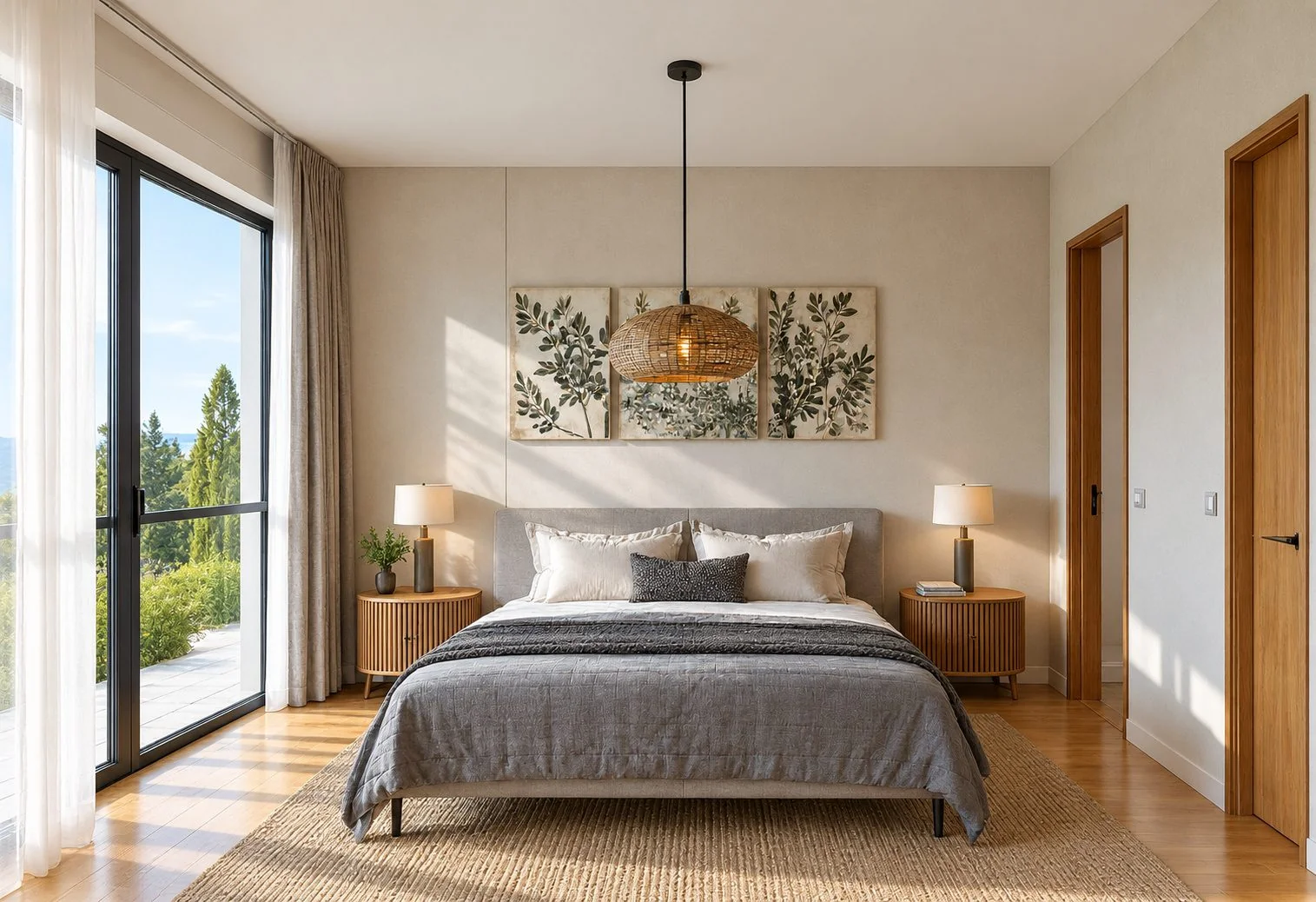 AIIA Block, maison modulaire de 73 m² : chambre, rendu 3D
