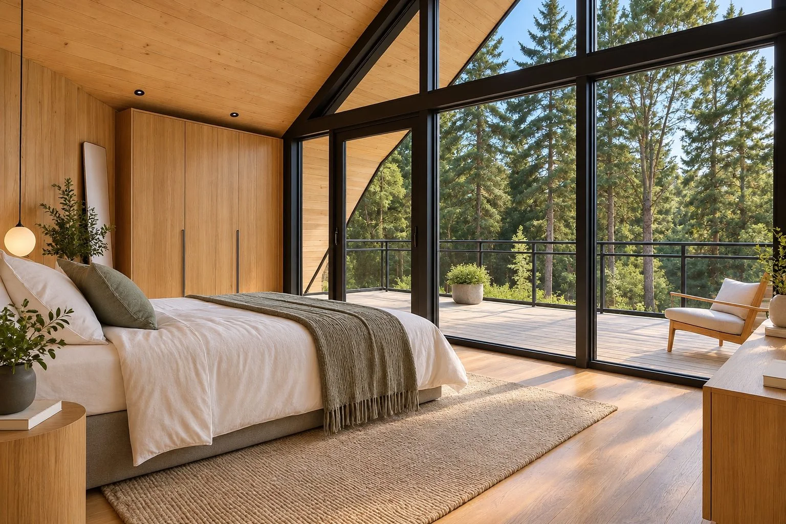 AIIA Form, maison modulaire de 78 m² : chambre, rendu 3D