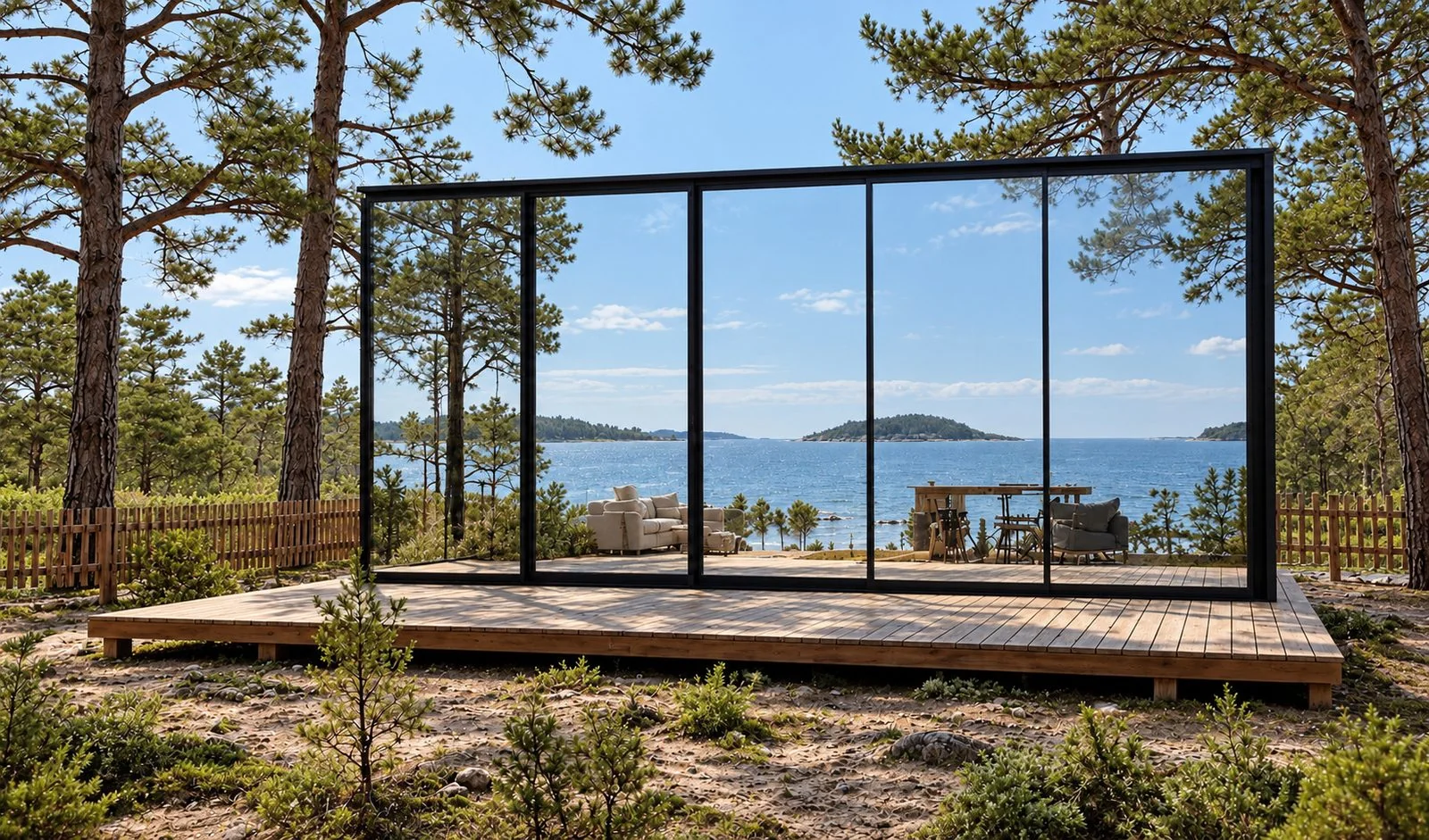 AIIA Glass, tiny house de 25 m² : extérieur, autre vue, rendu 3D