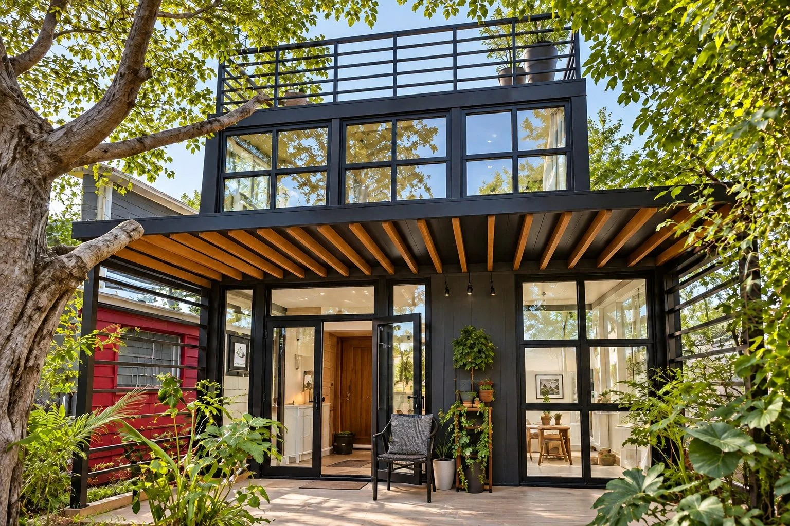 AIIA Level, maison modulaire de 48 m² : vue extérieure, rendu 3D