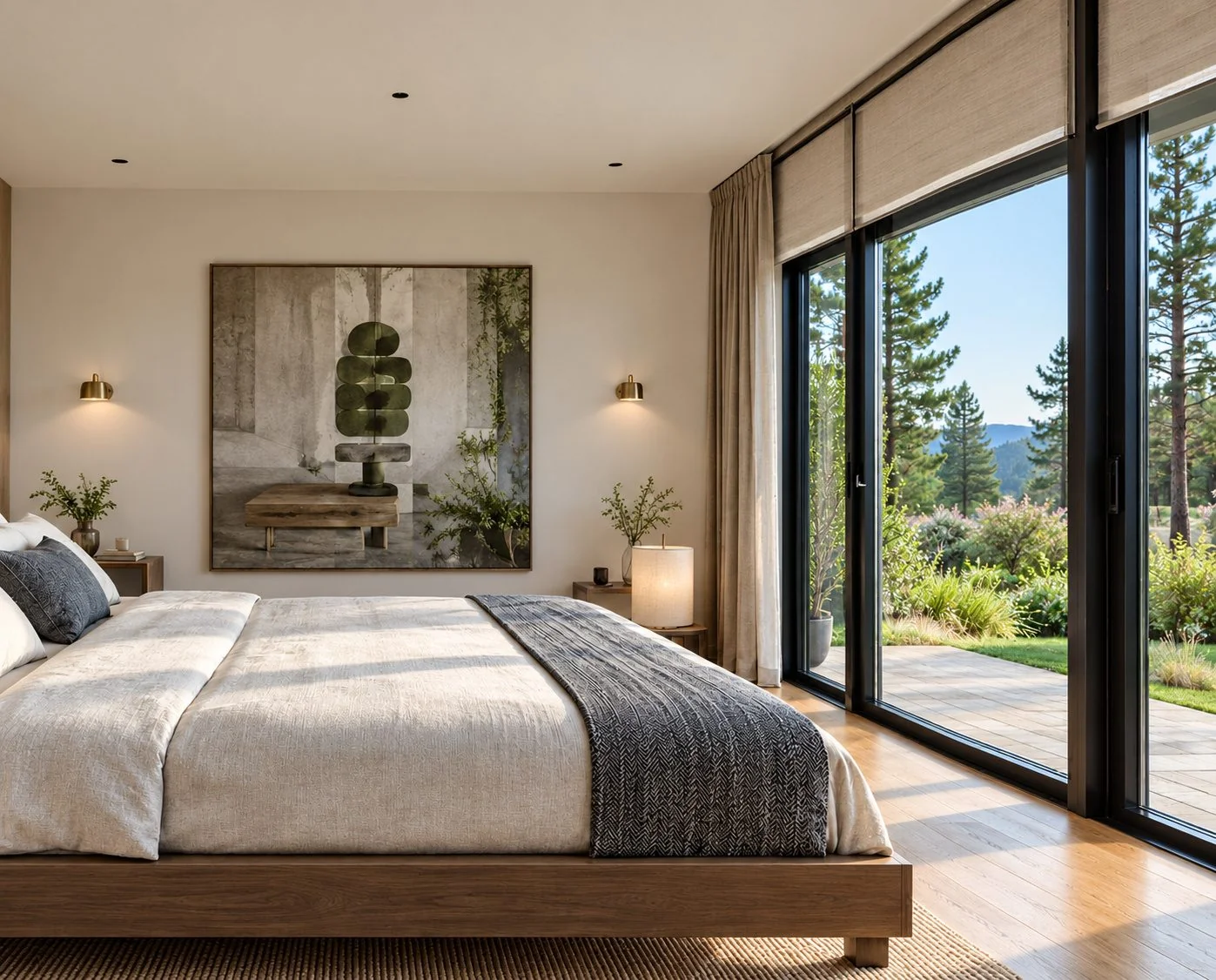 AIIA Line, maison modulaire de 40 m² : chambre, rendu 3D