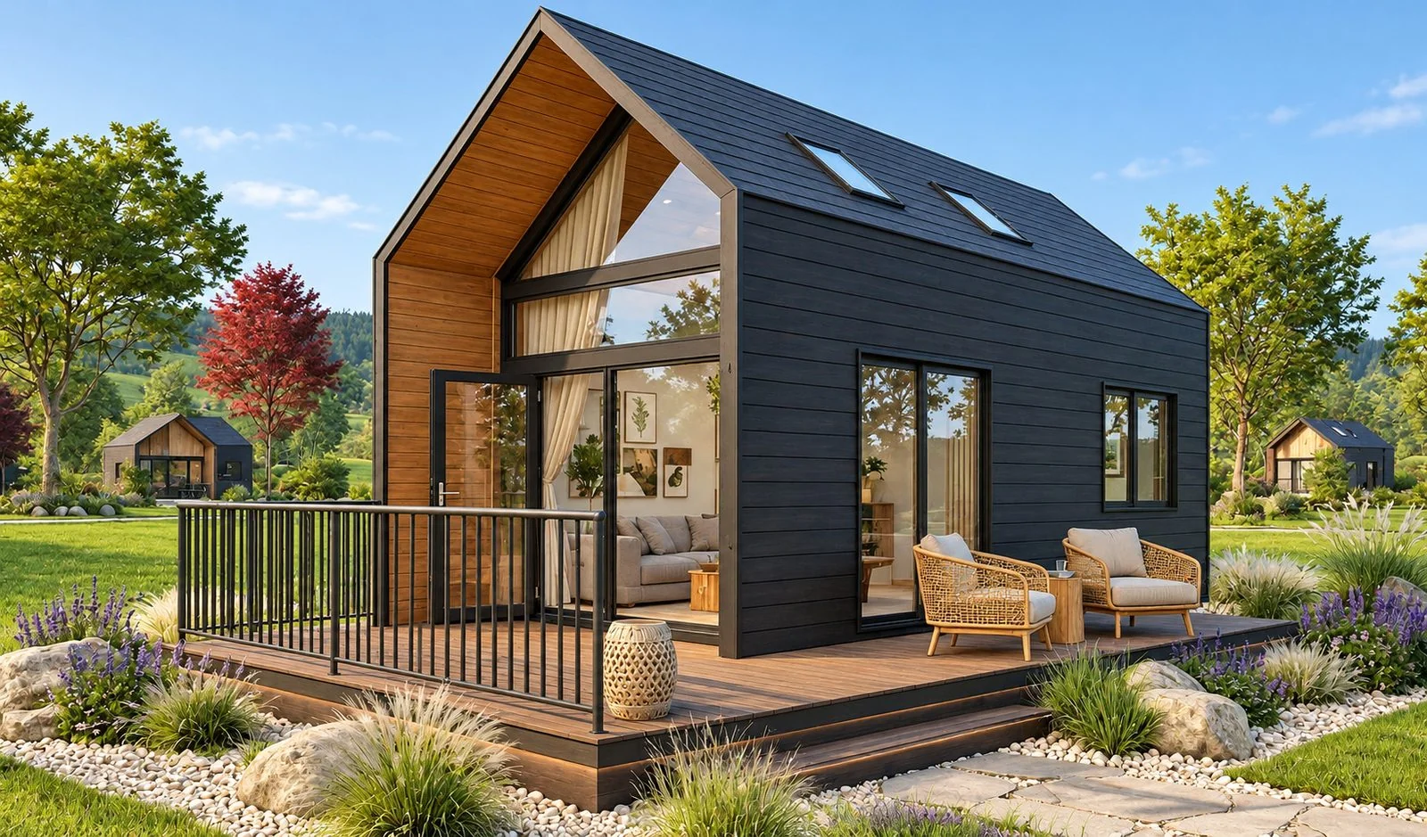 AIIA Mono, tiny house de 32 m² : vue extérieure, rendu 3D