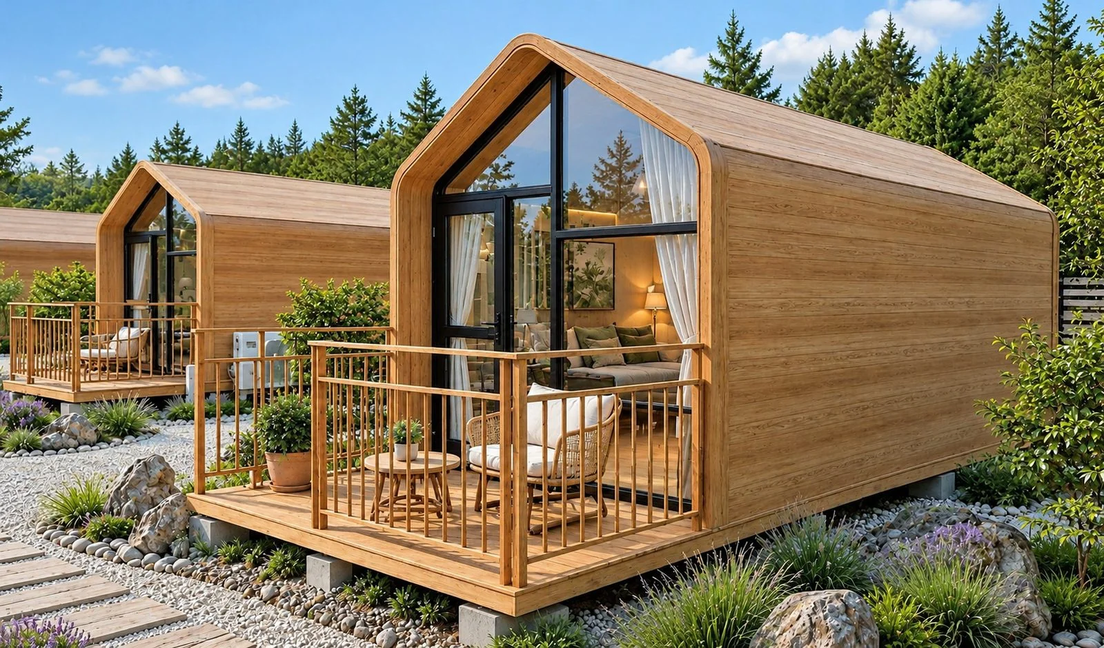 AIIA Span, tiny house de 27 m² : vue extérieure, rendu 3D