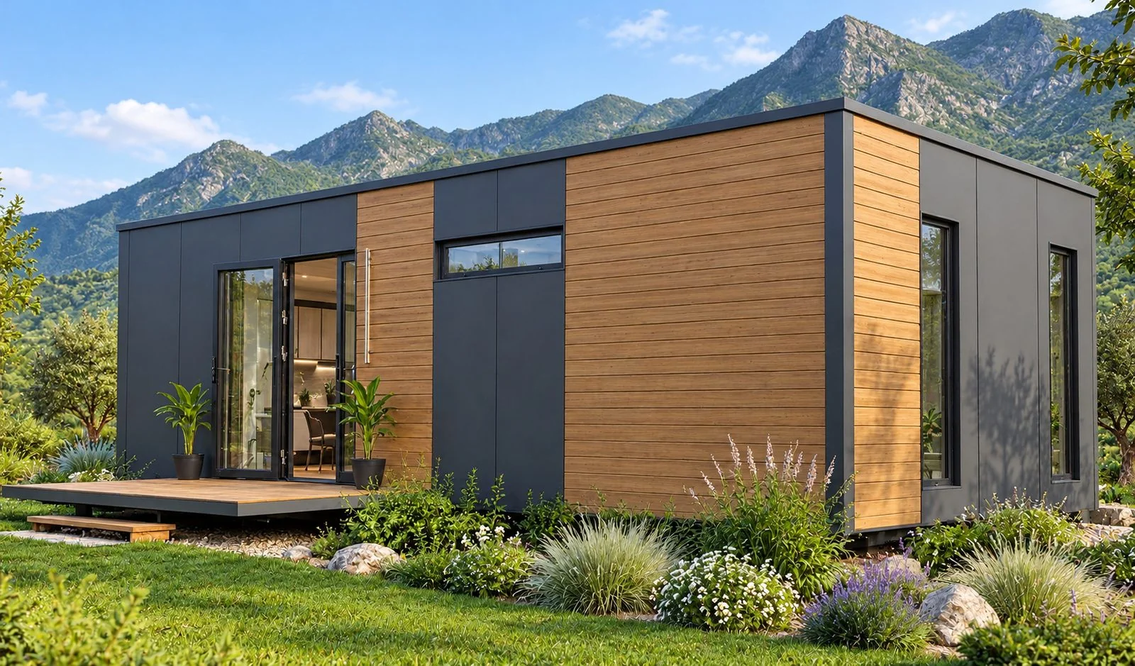 AIIA Vista, 46 m² modular home: exterior, another view, 3D render