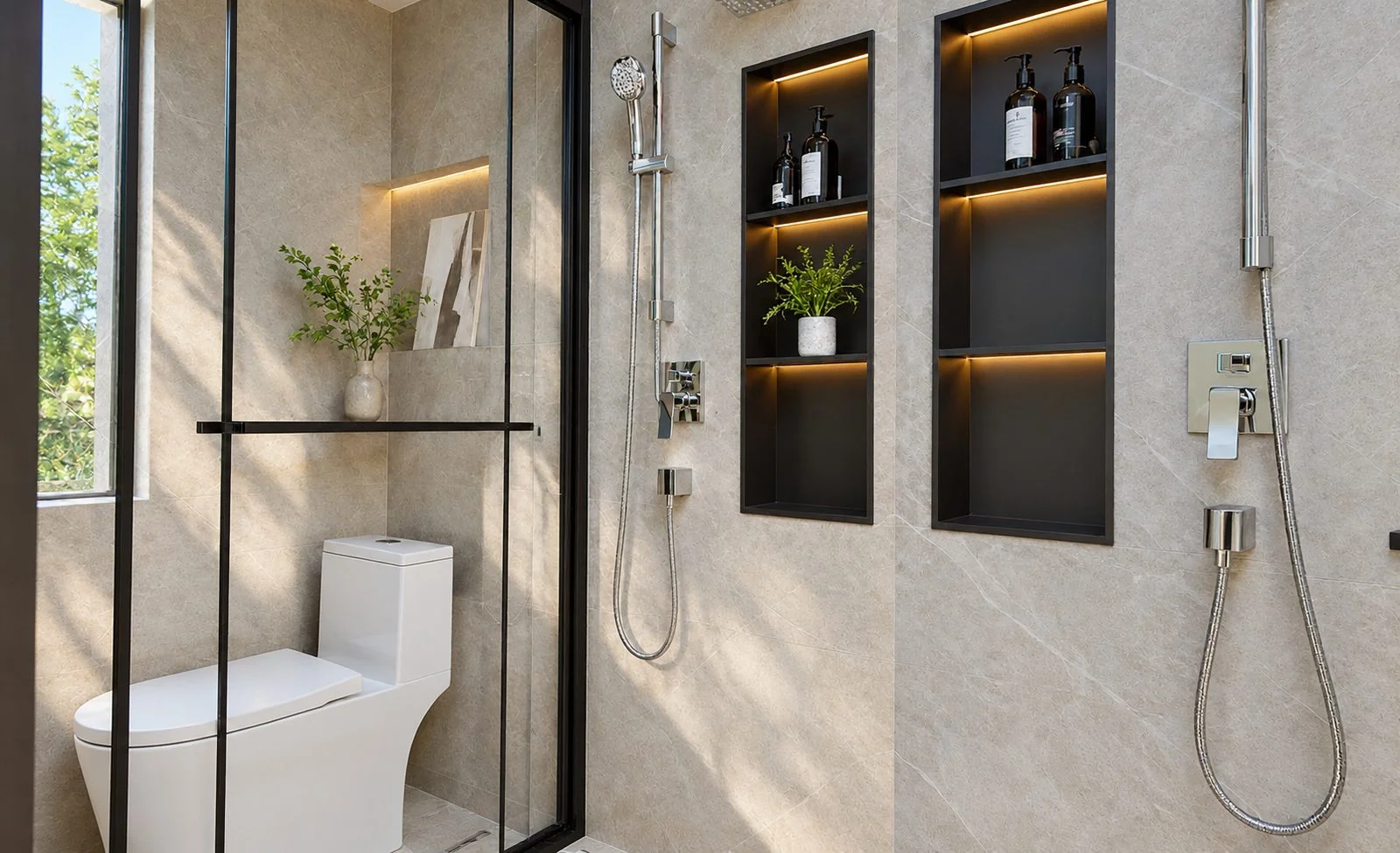 AIIA Vista, maison modulaire de 46 m² : salle d'eau, rendu 3D